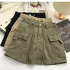 Skirts Vintage a Line Skirt Fashion Women Y2K Crop Patchwork High Waist Sexy Preppy Style Mini Streetwear 230607