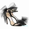 Designer -Wedding Shoes Bow -embelled Sandals Shoes Strappy Women High Heels