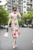 530 XL 2023 Lente Zomer Flora Print Jurk Ronde Hals Korte Mouw Jurk Panelld Jurk Luxe Mode Prom Dames Kleding AS8