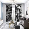Rideau noir et blanc occultant salon chambre 3D rideaux impression abstrait fenêtre cuisine porte rideaux