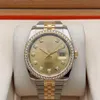 36 Gold Champagne Dial Diamond Watch 116243 Stainless Steel 18k Pure Gold Factory Automatic Men's Watches268L