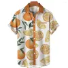 Koszule swobodne 2023 Męska koszulka owocowa Papaya Wzór z krótkim rękawem nadruk letnia moda hawajska koszula oddychająca top 5xl