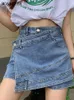 Spódnice dżinsowe spódnica letnia moda nieregularna niebieska mini dżinsy z wysokiej talii damskie damski y2k vintage ALINE krótki 230607