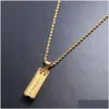 Pendant Necklaces New Fashion Hip Hop Fl Diamond Iced Out Gold Plated Stick Chain Necklace Rapper Jewelry Gifts For Men And Women Wh Dhdxj