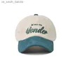 男性の野球帽Corduroyコットンパッチワーク帽子女性冬の文字刺繍野球帽子秋の濃い暖かいバイザーカジュアルキャップL230523