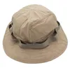 Sombreros de ala ancha Outfly Men Bucket Hat Shade Bob Ajustable Camping al aire libre Pesca Jungle con cuerda de viento R230607