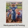 High Quality Handcrafted Camille Pissarro Oil Painting Peasants Harvesting Potatoes Landscape Canvas Art Beautiful Wall Decor