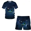 Men's Tracksuits 2023 Casual Starry Night Series T Shirt Tops Shorts Outfits Sets Clothes Girls Boys Summer Print 3d Suit 2pcs Short Sleeve