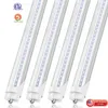 US Stock T8 LED Tube Light 8ft صف واحد واحد دبوس FA8 أضواء الفلورسنت 45W أبيض بارد أبيض متجمد الشفافة متوهجة 6000K متجر ورشة عمل