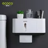 Houders ecoco papieren handdoekweefsel doos dispenser muur gemonteerd opslagrek papieren handdoekhouder badkamer organisator accessoires