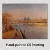 High Quality Handcrafted Camille Pissarro Oil Painting The Louvre Winter Sunshine Landscape Canvas Art Beautiful Wall Decor