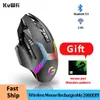 Mice Mice Wireless Mouse Rechargeable Bluetooth Gaming Mouse Ergonomic USB Mice With Backlight RGB PC Laptop Free Mouse Pad