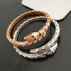 Bracciali firmati braccialetto serpente gioielli firmati braccialetti di lusso braccialetto per uomo per donna braccialetto in osso di serpente braccialetti personalizzati retrò in metallo senza scatola 5A