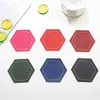 Table Mats 1Pcs Candy Color PU Leather Coasters Decoration Pad Waterproof Non-slip Heat Insulation Tea Coffee Cup Mat Kitchen Gadgets