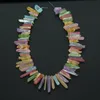 Beads Strand Natural Titanium Rainbow Crystal Quartz Slice Slab Beads Pendants,Colorful Top Drilled Graduated Quartz Stone Supplies