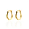 Stud Earrings Trendy 925 Sterling Silver Ear Buckle Hoop Female Temperament Women Fine JewelryGold Plated Twist