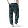 Calça masculina Moda Estampa de Linho Baggy Harém Men Japonês Streetwear Joggers Harajuku Calça de Moletom Jogging Casual Pantalones