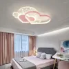 Plafonniers Kawaii Room Decor Mignon Pour Enfants Bébé Fille Chambre En Forme De Coeur Lampe Princesse Rose Lustre Éclairage