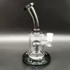 7 "Trans Black Jelly Fish Filter Clear Heady Bong Glass Water Pipe Bong Turbine Percolator Cyclone Bongs With Round 14mm Bowl Plus Perc Dab Rig