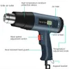 Armas display lcd pistola de calor secador de cabelo industrial 2000w kit pistola de ar quente temperatura variável para envolvimento do psiquiatra removedor de pintura/stripper