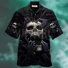 Men's Casual Shirts Drum Skull 3D All Over Printed Hawaiian Shirt Men's For Women's Harajuku Unisex