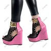 Sukeia New Arrival Women Platform Sandals Rivets Cedge Heels Peep Toe Splendida scarpa da abito rosa rosso fucsia Ladies US US Size 5-20