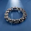 Chaîne 12/15mm Mal Fantôme Tête Crâne Chaîne Bracelet Hommes En Acier Inoxydable 316L Punk Brillant Mat Biker Rock Démon Bijoux 230606