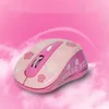 Ratos ratos bonito dos desenhos animados rosa sem fio mouse de computador presente pc mouse com fio usb óptico portátil ratos para menina