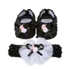 Premiers marcheurs 0-12M bébé fille chaussures bandeau ensemble fond mou fleur berceau bande élastique antidérapant enfant en bas âge douche