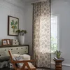 Занавес Bohemian Camellia Print Farmhouse Полукрасные хлопковые смеси с кисточками для столовой гостиной спальня TJ7030