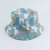 Cappelli a tesa larga Graffiti Secchio dipinto per donna Uomo Cappello estivo Berretto in cotone lavato Beach Sun Fisherman R230607