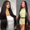 48 Inches Straight 13x4 Transparent Lace Frontal Human Hair Wigs 40 42 HD Lace 250 Density Brazilian Remy Hair for Black Women