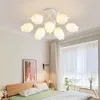 Plafoniere Lampada stile bianco latte nordico Soggiorno Camera da letto Verde magnolia Lampade per soffitto