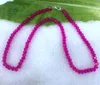 Chains 4x6mm Faceted Abacus Rose Crystal Beads Necklace 18''