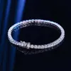 Atacado Corrente de Tênis Real Soild Ouro 14k Joias Hop 3,5mm Vvs Diamond Moissanite Tennis Bracelet