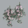 Dekorativa blommor konstgjorda rosor Vinrankor Landskapsarkitektur Dekoration Simulering Silk French Rose Vines Romantic Bakgrund Bröllopsdekor