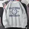 Hoodies للنساء من النوع الثقيل السخيف جامعة أوزة Crewneck Sweatshirt النساء الرجال مضحكة جرافيك pulver