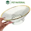 Dinnerware Sets Transparent Drain Fruit Bowl Dessert Trays Fruits Cake Holder Based Stand The Pet Draining Plate Banquet Tall