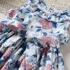 Robes de fille d'été filles vêtements pour enfants nouveau printemps fille col floral taille gilet robe de princesse mode enfants tenue R230607