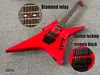 Electric Gutiar Red Color Reversed Headstock Shape Right Hand Body SH Pickups Black Parts With Double Locking Tremolo