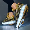 Sneakers Kinderen Een Twee Wielen Lichtgevende Gloeiende Sneakers Goud Roze Led Light Roller Skate Schoenen Kids Led Schoenen Jongens Meisjes USB Opladen 230606