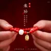 Strand China's Jaar van de Tijger Raw Mine Vermillion Verjaardag Handstring Transfer Pearl Een Jade Safe Health Bracelet Gift