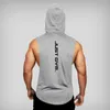Men's Tank Tops Muscleguys Gym Hooded Tank Top Men Brand Clothing Cotton Bodybuilding Hoodie Vest Workout Singlets Fitness Sleeveless Shirt 230607