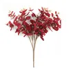 Fleurs décoratives 1 pc 47 cm Artificielle Eucalyptus Tropical Grande Plante Branche Faux Arbre Feuilles Bouquet En Plastique Petit Feuillage Pour Bureau À Domicile