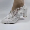 Baoyafang White Flower Pumps Nowe przybycie damskie buty ślubne Budy Bride Buty platformowe dla kobiety damskie sukienki na imprezę buty