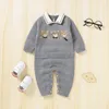 Ensembles de vêtements né bébé ensemble de vêtements 100% coton tricot infantile fille garçon barboteuse couverture mignon ours enfant en bas âge à manches longues combinaison literie couette 230606