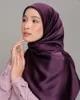 Sciarpe 90 90 cm Sciarpa Hijab in seta solida per donna Fazzoletto da collo quadrato Fascia in raso Medina Hijab Capelli Scialli di lusso femminile