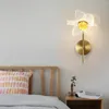 Wall Lamp Nordic Creative Copper Beside The Living Room Of 110V/220V Bedroom Luxury Flower Crystal LED Homedecoration