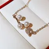 Pendant Necklaces CAOSHI Bright Gold Color Rose Necklace For Wedding Engagement Party Jewelry Imitation Pearl High Quality Accessories