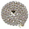 Цепочки с золотой покрытой медным хип -хоп круглый круг циркония в теннисной цепи колье 4 6 8 мм Университет Алмазной панк -рок -рок